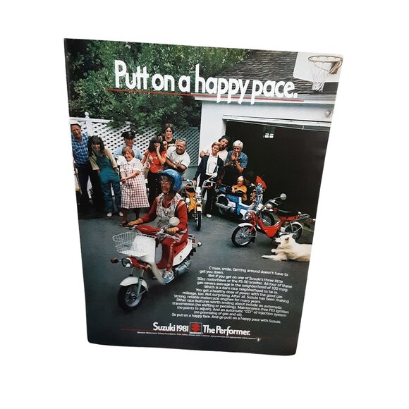 1981 Suzuki Performer Motorcycle Scooter Happy Pace Print Ad Vintage - Picture 1 of 1